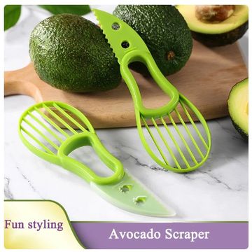 3-in-1 Slicer, Corer, and Butter Fruit Peeler - Convenient Pulp Separator with a Plastic Knife