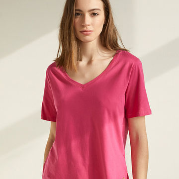 ORGANIC-COTTON V-NECK T-SHIRT SHORT-SLEEVE