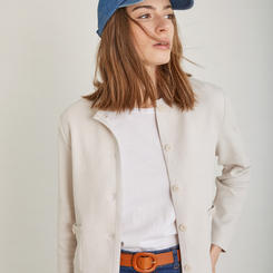 ﻿100% COTTON SHORT JACKET NATURAL