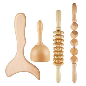 Wooden Lymphatic Drainage Massager Set - Body Sculpturing and Anti-Cellulite Maderoterapia Tools