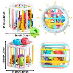 Colorful Shape Blocks Sorting Game - Montessori Learning Educational Toys for Babies Ages 0-12 Months