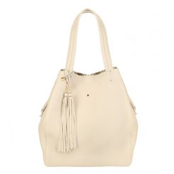 Women's leather bag BAKU floter ecru