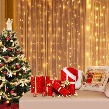 USB LED Curtain Lights with 8 Modes Remote Control New Year Street String Garland Christmas Decorations 2022