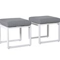 JARDINA 2 Pieces Living Room Furniture Aluminum Ottoman Set Footstool Footrest Seat with Removable Cushions