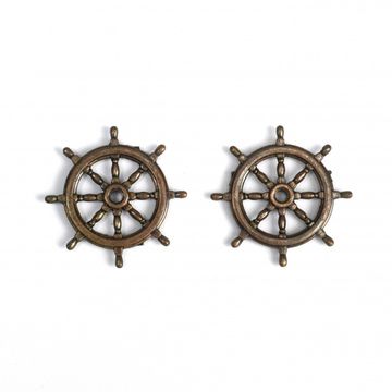 Rudder Wheel 30 mm in Metal for Ship Modeling (2 Units)