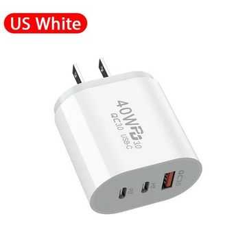 High-Speed Charging 40W USB C Charger, Compatible with iPhone 14, Xiaomi, Samsung, MacBook, and More - EU and US Plug Options