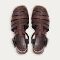 CRAB SANDAL 100% LEATHER CHOCOLATE