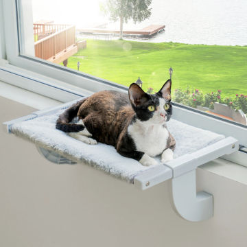 MewooFun Adjustable Large Cat Window Perch Hammock Pet Cat Bed Lying Seat with 2-sided Cushion Holding Up to 18kg
