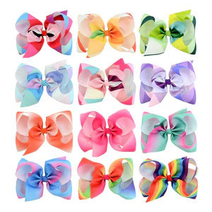 Baby Girls Hair Bows Rainbow Clip