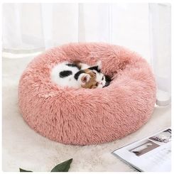 Round Soft Shaggy Cat Nest - Indoor Dog and Cat Bed with Removable Machine Washable Pillow Mat