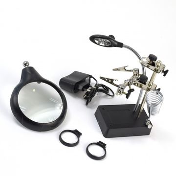 Third Hand with 3 Magnifying Glasses and 5 LED Lights