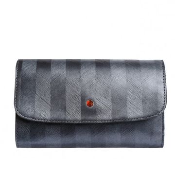 Women's leather wallet GRAPHITE STRIPS