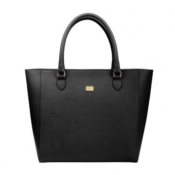 Women's leather bag STAMPIA L NAPA BLACK