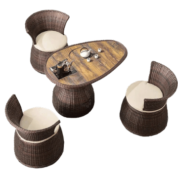 Balcony small table and chair rattan chair outdoor table and chair combination simple leisure new Chinese small family furniture