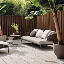 European Outdoor Garden Furniture Designer Leisure Rattan Outdoor Garden Sofas Nordic Rope Armchair Courtyard Single Sofa Chair