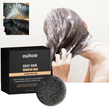 Hair Darkening Shampoo Bar Soap Anti Dandruff Deep Head Black Beautiful Nourishment Cleansing Itchy Improve Frizz Car Hair A0B6