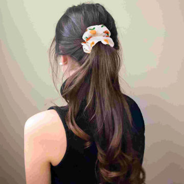 16 Pcs Fruit Sausage Hair Ring Scrunchies Ribbons Spring and Summer Elastic Ties Rings Fabric Rope Miss