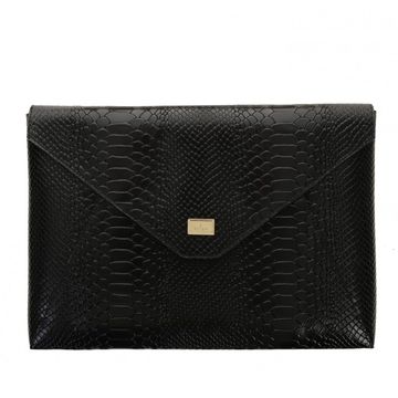 Leather laptop case BLACK