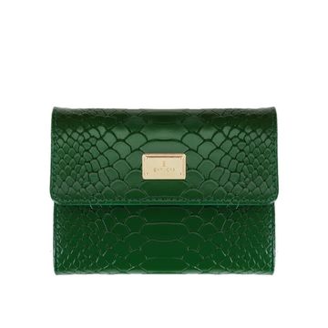 GREEN women's leather wallet