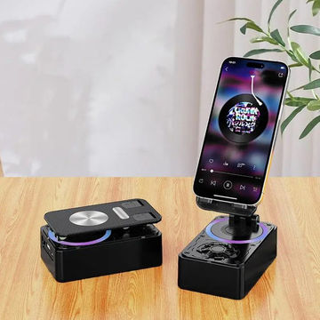 4-in-1 Phone Stand with Wireless Speaker: Foldable Stand, Music Player, and Night Light