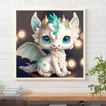 MomoArt Dragon Diamond Mosaic Cross Stitch Kit - A Sparkling Artistic Creation for Children