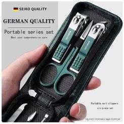 Nail Scissors Set: High-End Men's and Women's Special Nail Clippers, Manicure Beauty Tools, 6-Piece Portable Household Kit