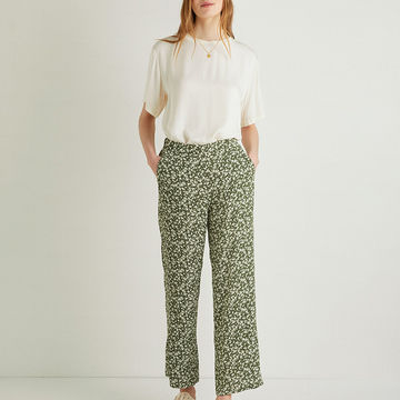 FLOWY PRINT TROUSERS