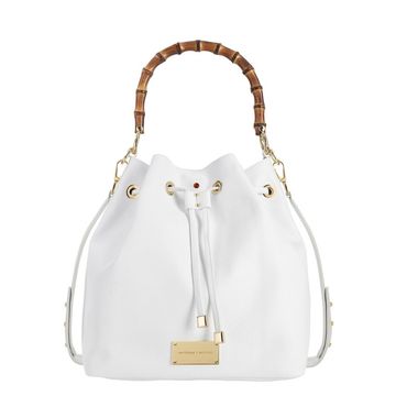 Women's handbag leather bag TWO MRS DRAMA x BATYCKI mousse white