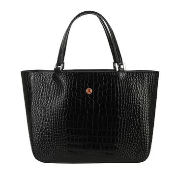 Ladies' leather bag MAMMA croco black