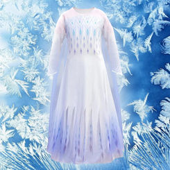 Kids Elsa Princess Costume Snow Girls Dress With Crown Scepter Wig Cosplay Accessories