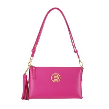 ﻿Women's leather bag ELISE NAPA FUCHSIA