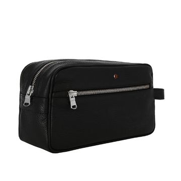 Women's leather cosmetic bag FLOTER BLACK