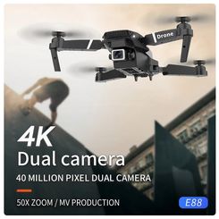 Professional Drone E88 with 4K Wide-Angle HD Camera, WiFi FPV, Height Hold, and Foldable Design - RC Quadrotor Helicopter