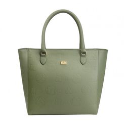 Women's leather handbag STAMPIA L NAPA OLIVE