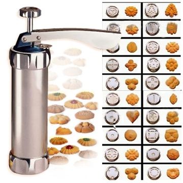 Bake Like a Pro: 24-Piece Stainless Steel Cookie Press Set for Perfectly Decorated Treats