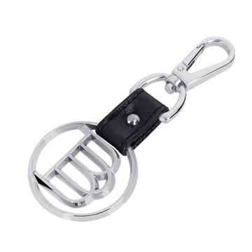 Croco black leather keychain WITH LOGO