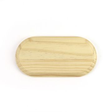 Solid Pine Wooden Exhibition Base with Oval Shape (8.66''x4.33'' / 220x110mm)