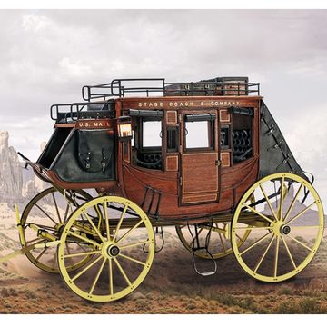 Stagecoach 1848. 1:10 Deluxe Wooden and Metal Model Kit