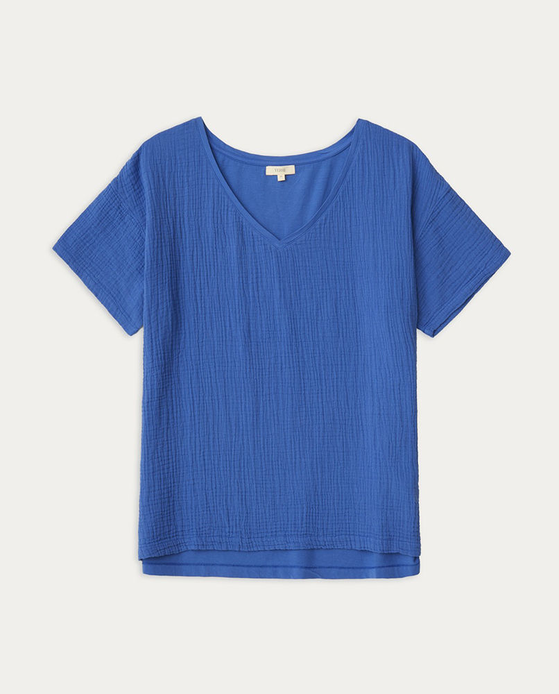 100% COTTON V-NECK T-SHIRT