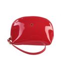 Women's leather toiletry bag RED