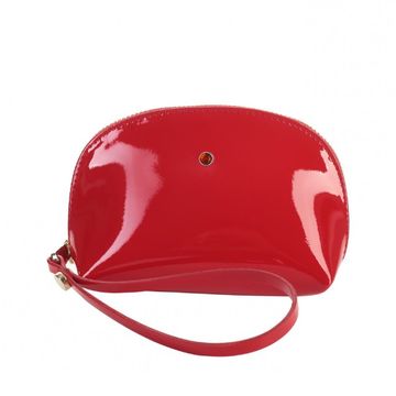 Women's leather toiletry bag RED