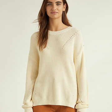 100% ORGANIC-COTTON SWEATER WITH BUTTONS