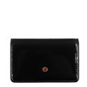 Vernice black leather business card holder