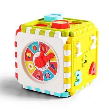 Hexahedron Puzzle Building Block Toy with Number Graphics - Shape Matching and Cognitive Development for Babies