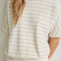 100% ORGANIC-COTTON STRIPED T-SHIRT ECRU