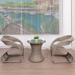 Outdoor Tables and Chairs Patio Garden Furniture Set Household Rattan Chair Three-Piece Leisure Outdoor Garden and Terrace Set C