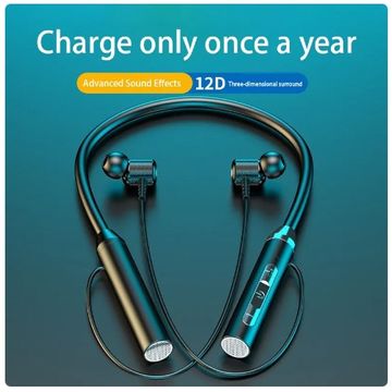  Neck Hanging Bluetooth Wireless Headset - Waterproof Binaural In-Ear Design with Super Long Standby Battery Life