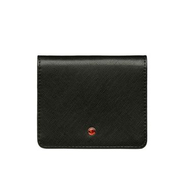 natural Artico black leather business card holder