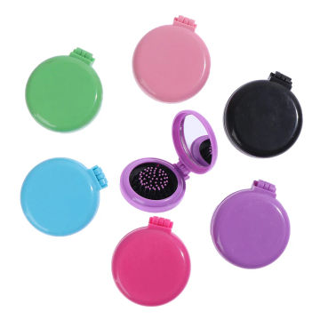 1PCS Pocket Size Folding Air Bag Comb with Mirror Compact Portable Travel Hair Brush Cosmetic Mirror Head Massager Relax