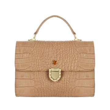 Women's leather bag COBE croco camel